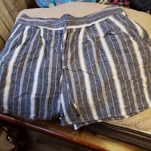 Terrance Sky Blue and White stripe shorts 0x
